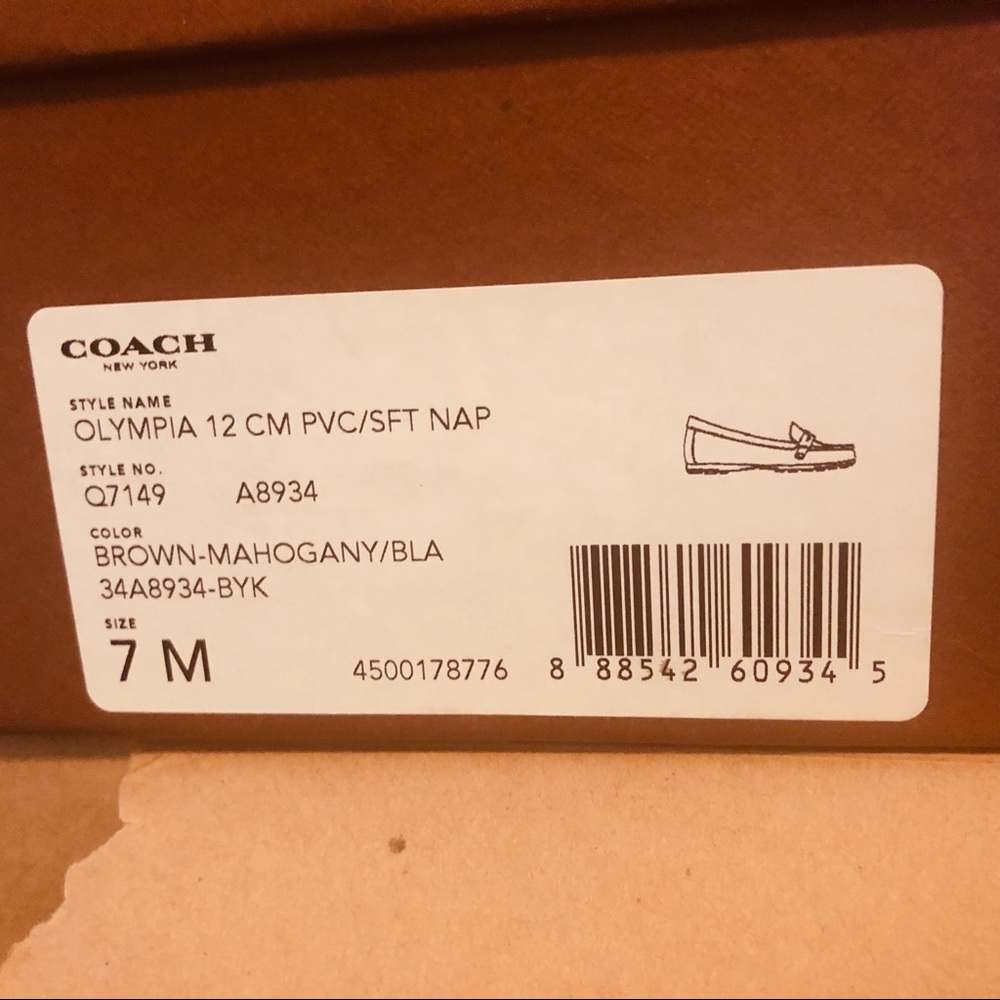Coach Olympia Brown Mahogany Leather Loafer New 7